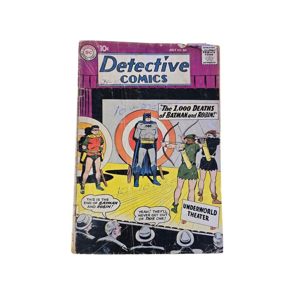 Vintage DC Detective Comics Batman Comic Book No 269 1959